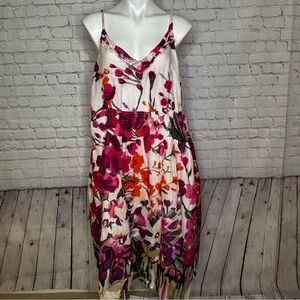 Studio West Floral Midi Sun Dress - Pink and Purple Size 3X